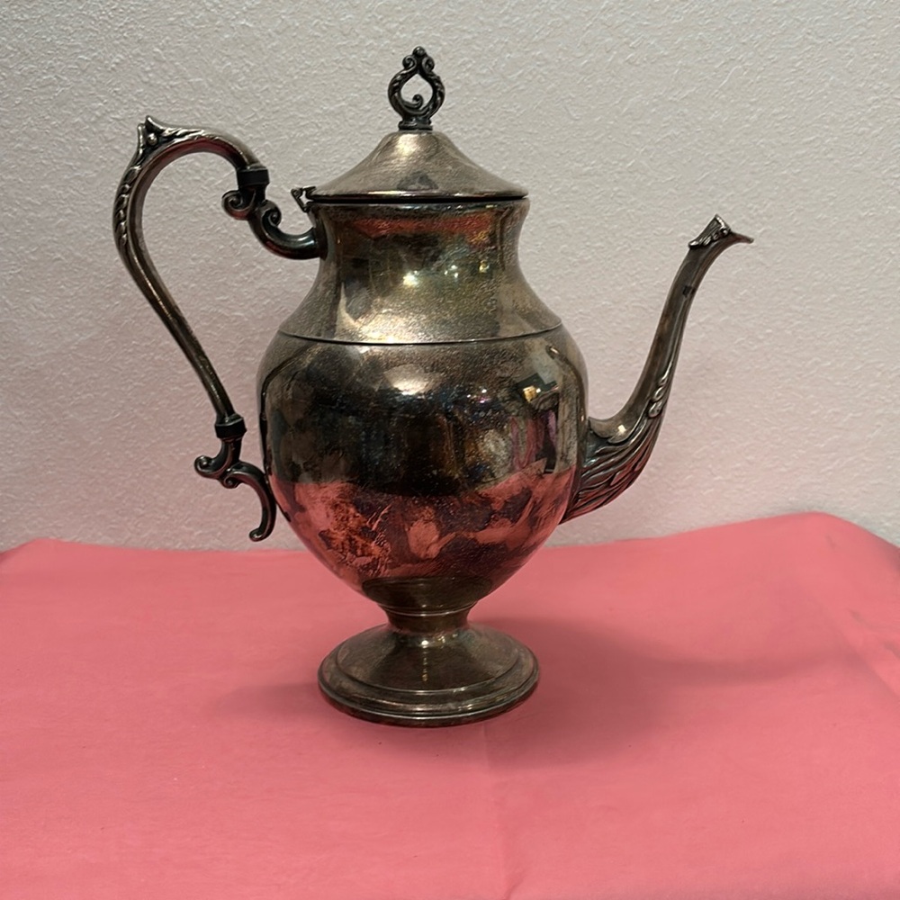 Antique Pilgrim Silverplate Tea Pot
